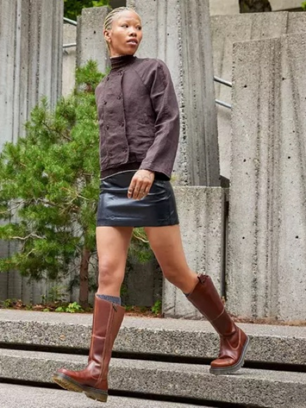 Dr. Martens Amaayah Hi Butterscotch Leather Knee High Boots Size 8 NIB - Picture 10 of 16